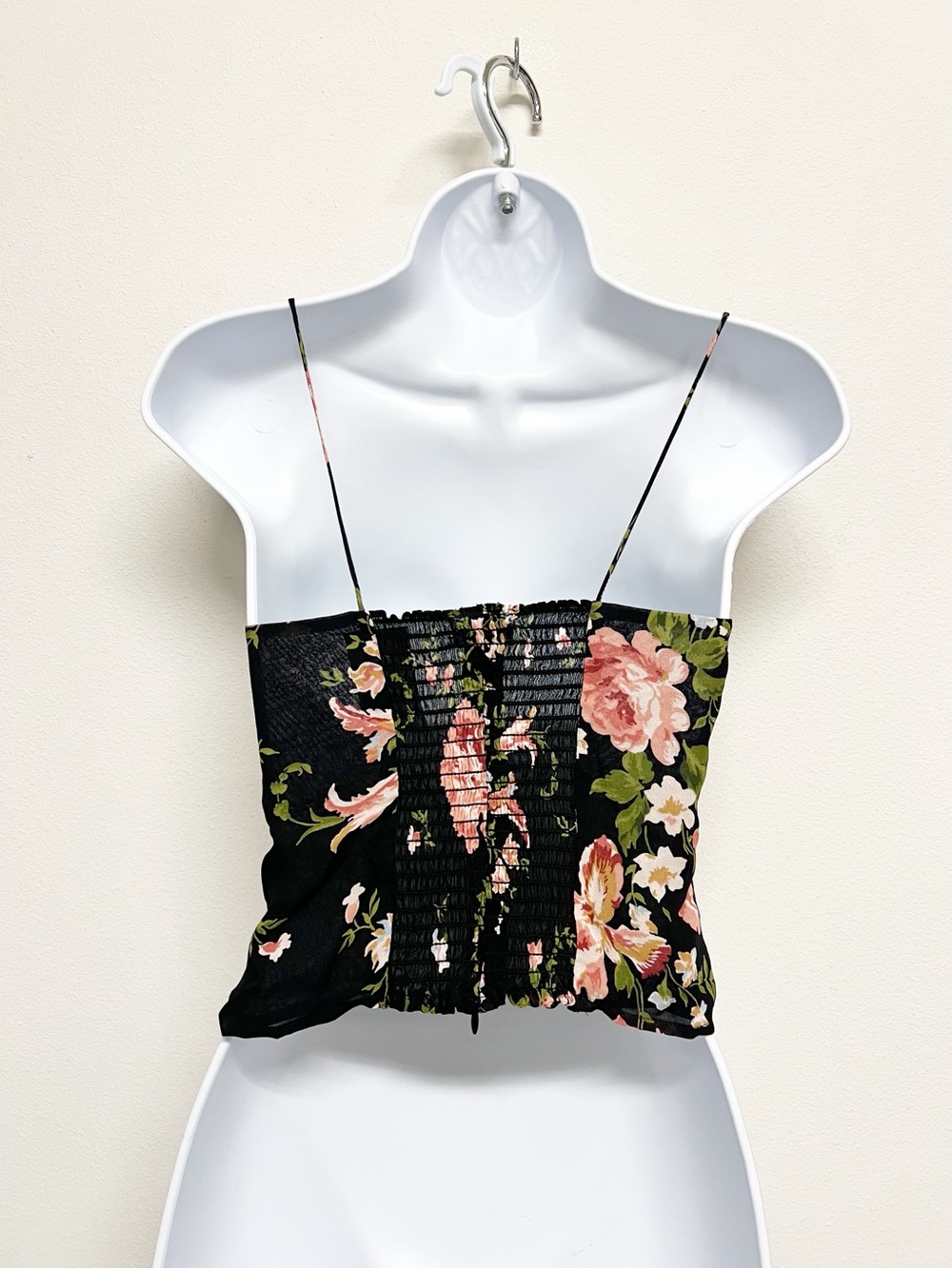 Reformation Womens Black Floral Print Sweetheart Neckline Fitted Liza Top Size 0 - Picture 4 of 12